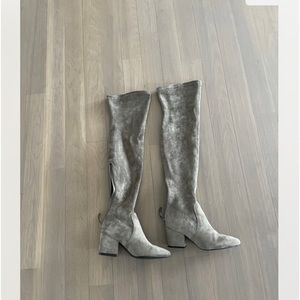 Good night macroon Suede over the knee boot. Greige color sz 37. Gorgeous!!!